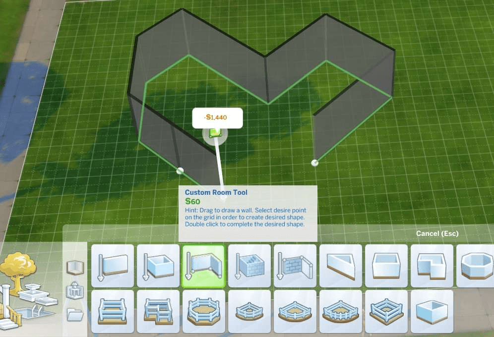 The Sims 4 gameplay showing live mode and build mode features