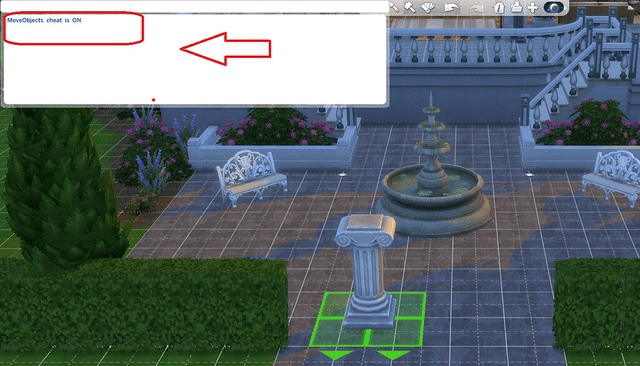 The Sims 4 build mode with moveobjects cheat enabled