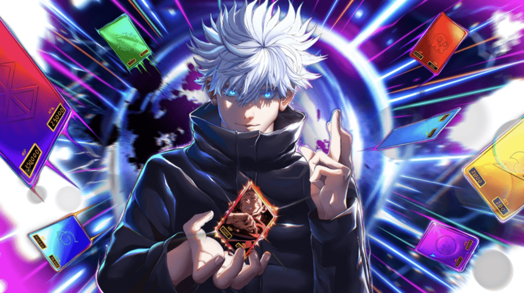 Anime Card Clash main menu screen where players manage decks and redeem rewards