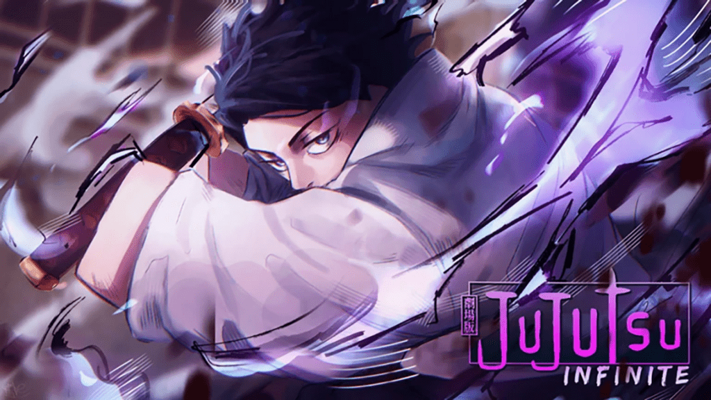 Jujutsu Infinite update banner promoting events and milestone rewards with bonus spins