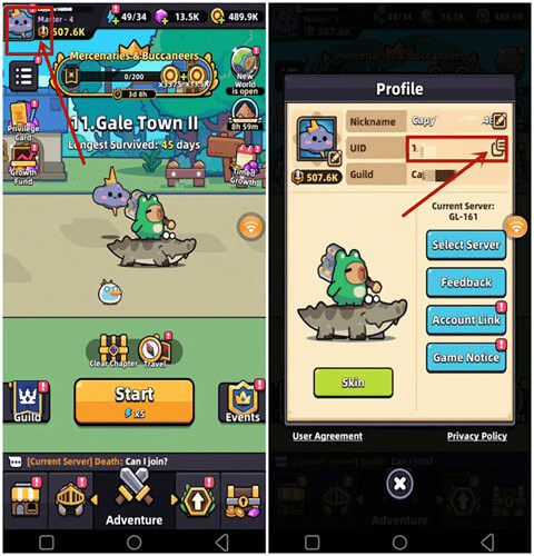 Capybara Go main menu screen where players manage progression and rewards