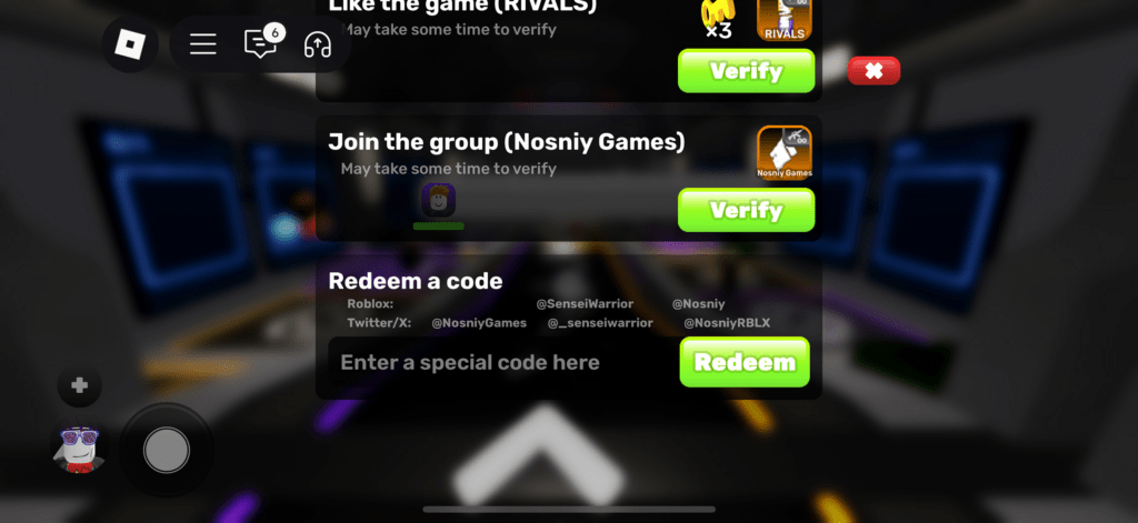Step-by-step Rivals Roblox code redemption using the Rewards menu