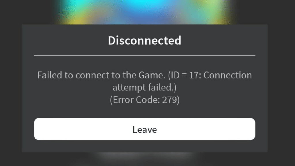 Roblox error message showing a failed or invalid code redemption
