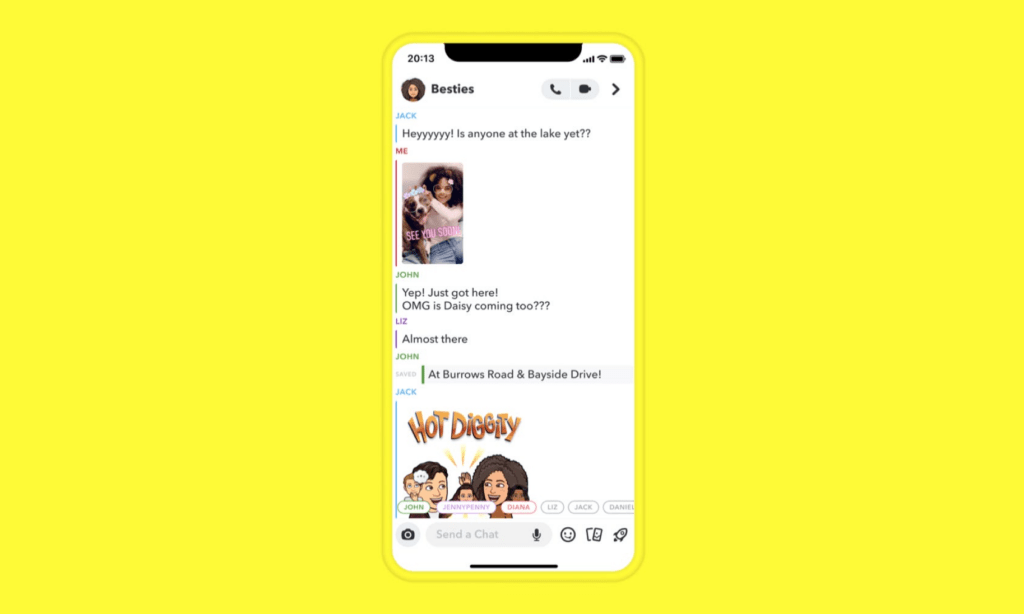 Snapchat chat, snap streaks, and story reactions that influence planet ranking
